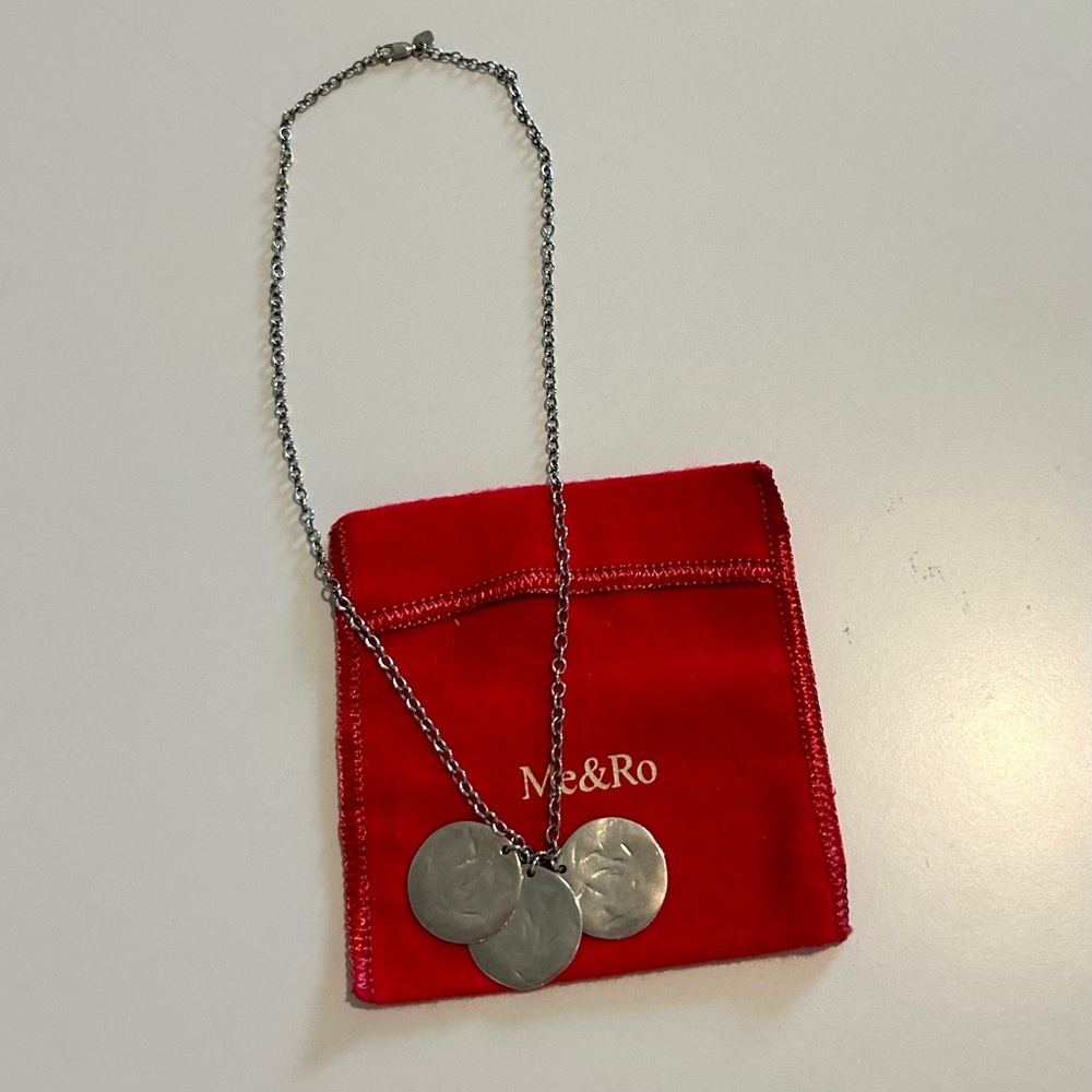 Me & Ro Sterling Silver 3 Disc Chain Necklace - Picture 4 of 4